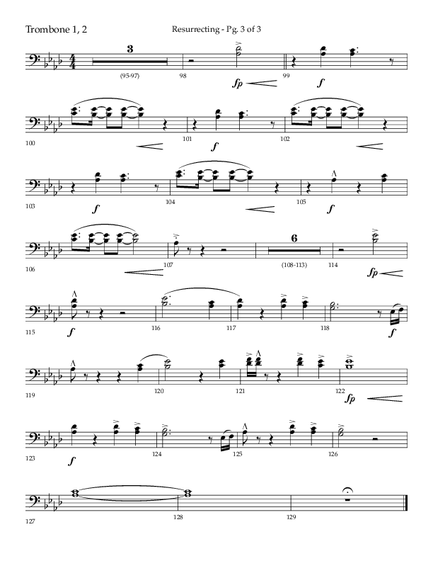 Resurrecting (Choral Anthem SATB) Trombone 1/2 (Lifeway Choral / Arr. Nick Robertson)