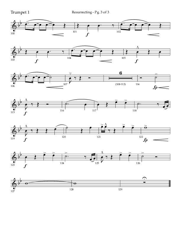 Resurrecting (Choral Anthem SATB) Trumpet 1 (Lifeway Choral / Arr. Nick Robertson)