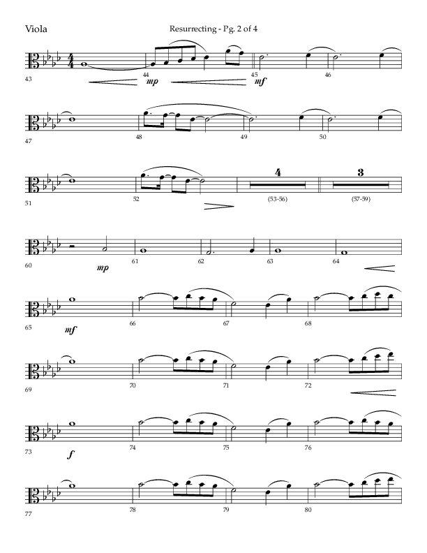 Resurrecting (Choral Anthem SATB) Viola (Lifeway Choral / Arr. Nick Robertson)