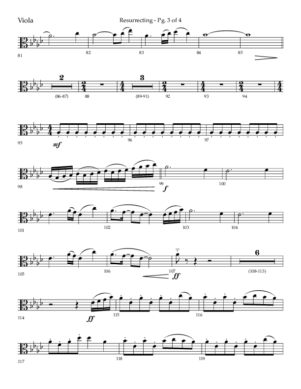 Resurrecting (Choral Anthem SATB) Viola (Lifeway Choral / Arr. Nick Robertson)