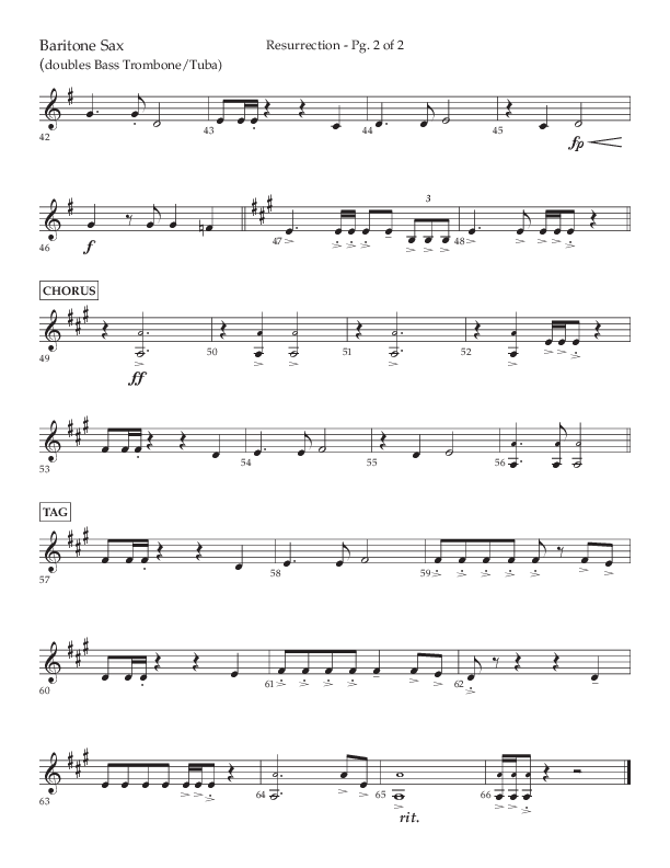 Resurrection (Choral Anthem SATB) Bari Sax (Lifeway Choral / Arr. Russell Mauldin)