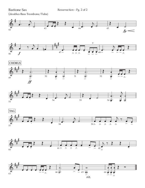 Resurrection (Choral Anthem SATB) Bari Sax (Lifeway Choral / Arr. Russell Mauldin)