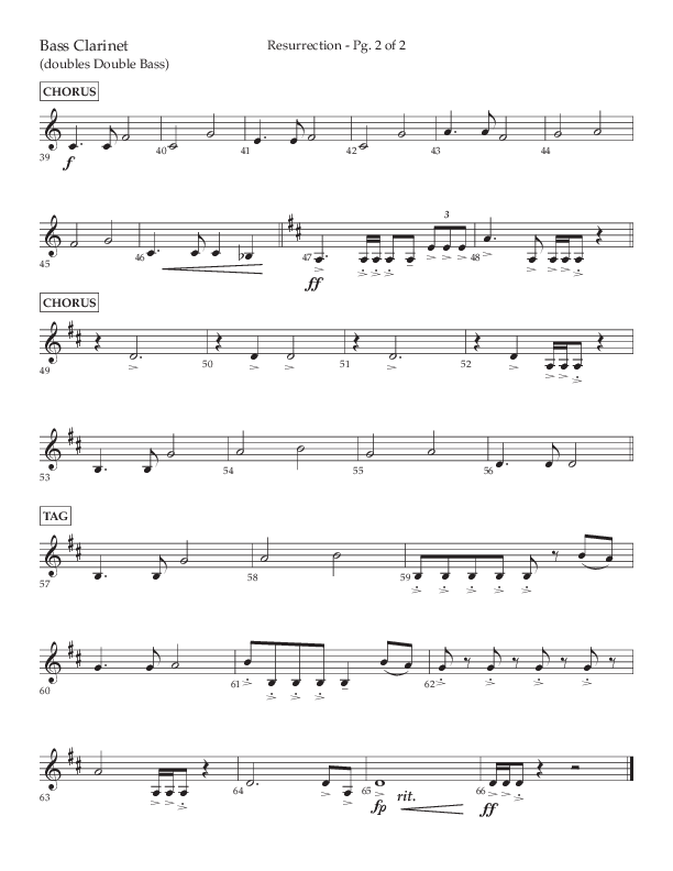Resurrection (Choral Anthem SATB) Bass Clarinet (Lifeway Choral / Arr. Russell Mauldin)