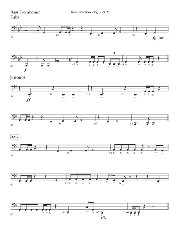 Resurrection (Choral Anthem SATB) Bass Trombone, Tuba (Lifeway Choral / Arr. Russell Mauldin)