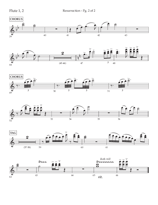 Resurrection (Choral Anthem SATB) Flute 1/2 (Lifeway Choral / Arr. Russell Mauldin)