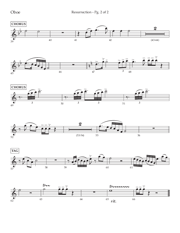 Resurrection (Choral Anthem SATB) Oboe (Lifeway Choral / Arr. Russell Mauldin)