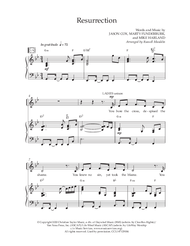 Resurrection (Choral Anthem SATB) Anthem (SATB/Piano) (Lifeway Choral / Arr. Russell Mauldin)