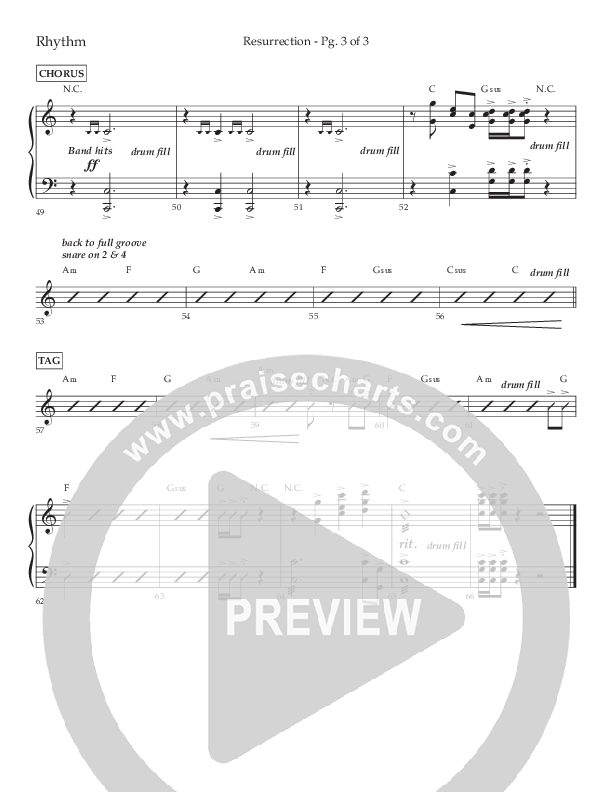 Resurrection (Choral Anthem SATB) Lead Melody & Rhythm (Lifeway Choral / Arr. Russell Mauldin)