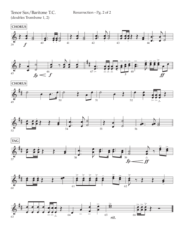 Resurrection (Choral Anthem SATB) Tenor Sax/Baritone T.C. (Lifeway Choral / Arr. Russell Mauldin)
