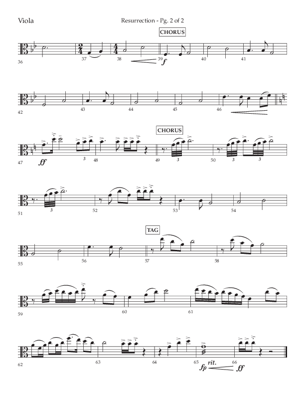 Resurrection (Choral Anthem SATB) Viola (Lifeway Choral / Arr. Russell Mauldin)