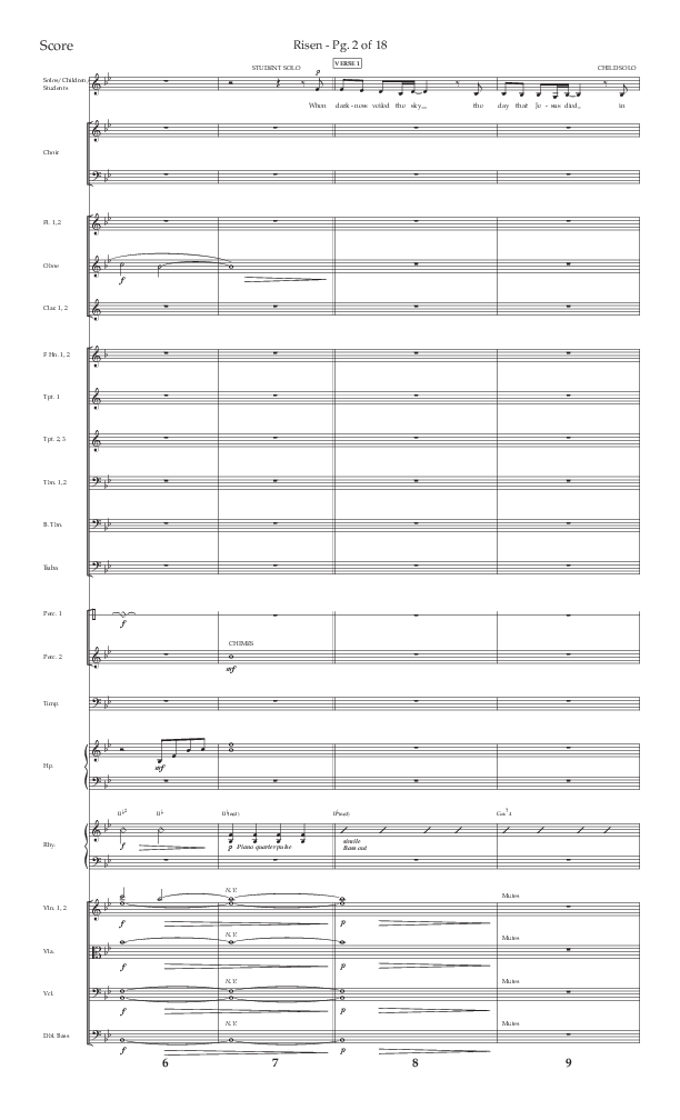 Risen (Choral Anthem SATB) Conductor's Score (Lifeway Choral / Arr. Craig Adams / Arr. Ken Barker / Arr. Danny Zaloudik)