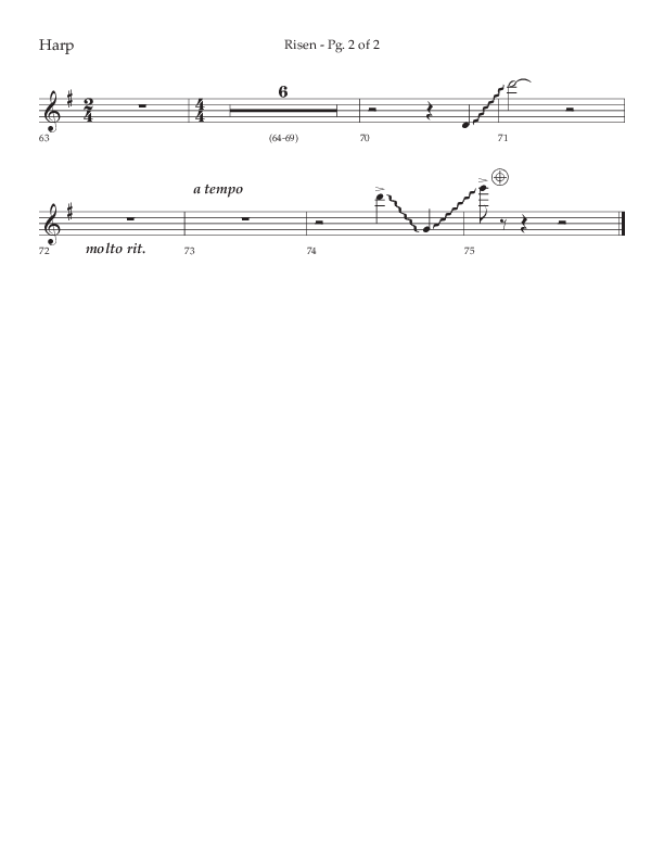 Risen (Choral Anthem SATB) Harp (Lifeway Choral / Arr. Craig Adams / Arr. Ken Barker / Arr. Danny Zaloudik)