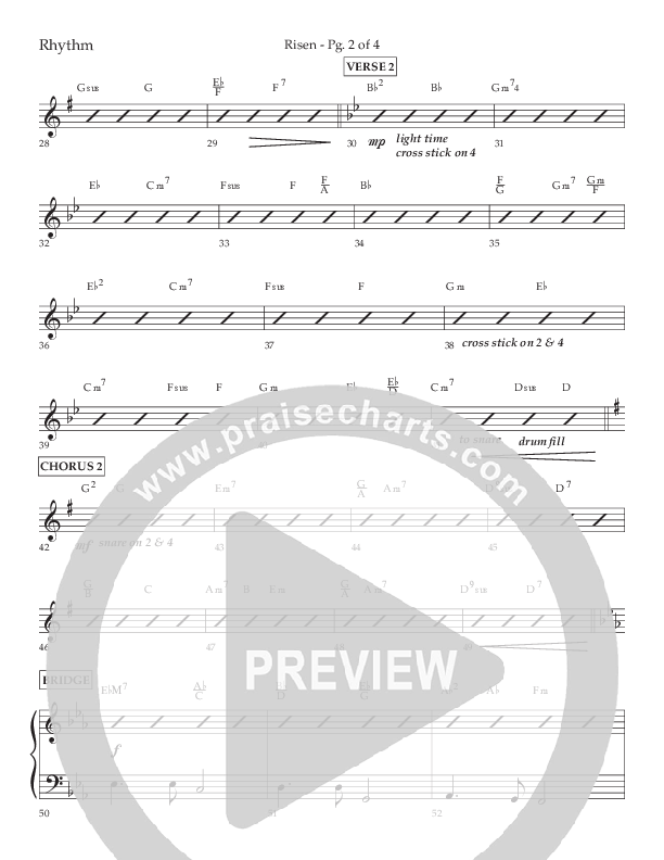 Risen (Choral Anthem SATB) Lead Melody & Rhythm (Lifeway Choral / Arr. Craig Adams / Arr. Ken Barker / Arr. Danny Zaloudik)