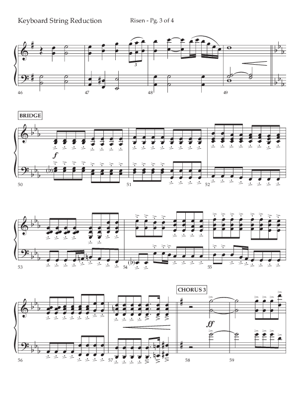 Risen (Choral Anthem SATB) String Reduction (Lifeway Choral / Arr. Craig Adams / Arr. Ken Barker / Arr. Danny Zaloudik)