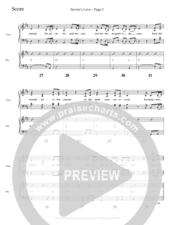Savior's Love (Choral Anthem SATB) Lead Melody & Rhythm (Lifeway Choral / Arr. Travis Cottrell)