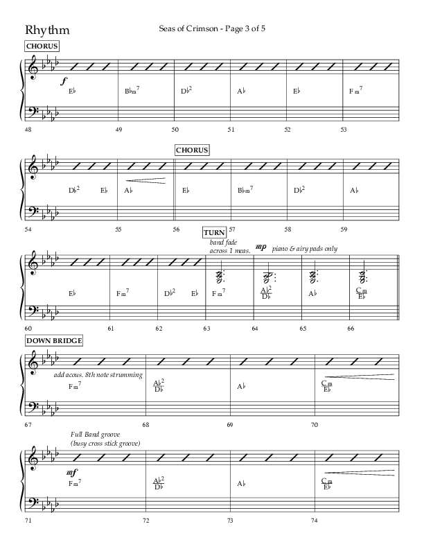 Seas Of Crimson (Choral Anthem SATB) Rhythm Chart (Lifeway Choral / Arr. Cliff Duren)