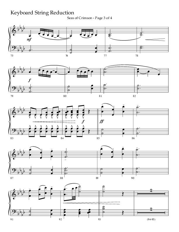 Seas Of Crimson (Choral Anthem SATB) String Reduction (Lifeway Choral / Arr. Cliff Duren)