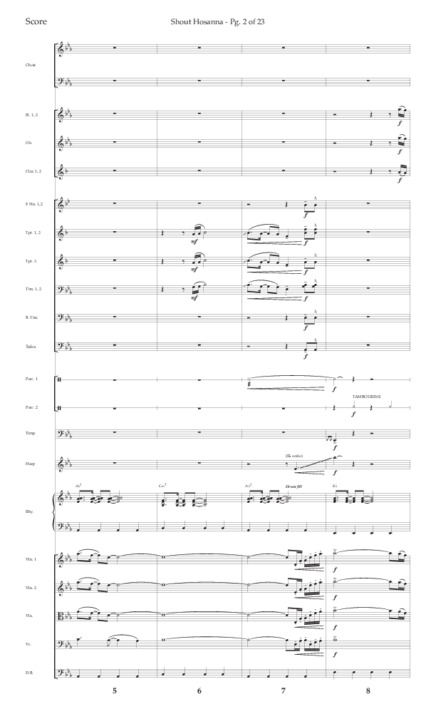 Shout Hosanna (Choral Anthem SATB) Orchestration (Lifeway Choral / Arr. Craig Adams / Arr. Ken Barker / Arr. Danny Zaloudik / Orch. David Shipps)