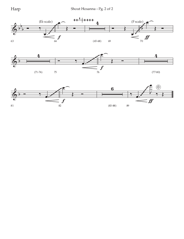 Shout Hosanna (Choral Anthem SATB) Harp (Lifeway Choral / Arr. Craig Adams / Arr. Ken Barker / Arr. Danny Zaloudik / Orch. David Shipps)