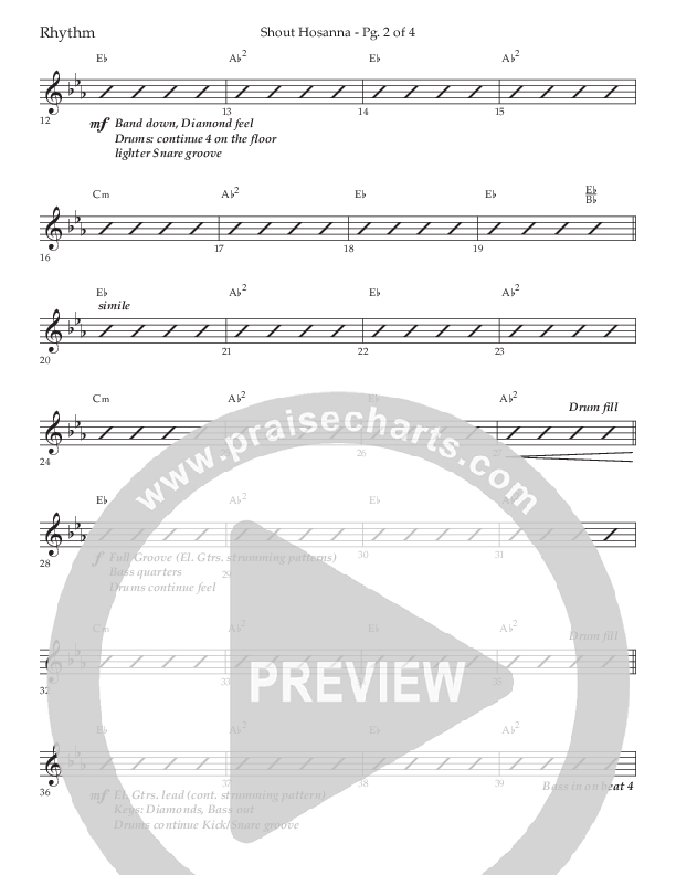 Shout Hosanna (Choral Anthem SATB) Lead Melody & Rhythm (Lifeway Choral / Arr. Craig Adams / Arr. Ken Barker / Arr. Danny Zaloudik / Orch. David Shipps)
