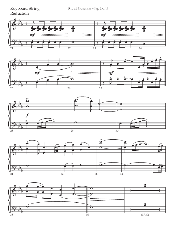 Shout Hosanna (Choral Anthem SATB) String Reduction (Lifeway Choral / Arr. Craig Adams / Arr. Ken Barker / Arr. Danny Zaloudik / Orch. David Shipps)