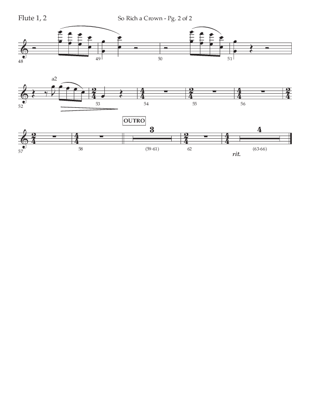 So Rich A Crown (Choral Anthem SATB) Flute 1/2 (Lifeway Choral / Arr. Cody McVey)