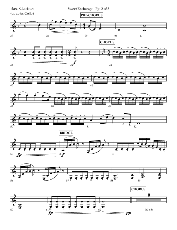 Sweet Exchange (Psalm 51) (Choral Anthem SATB) Bass Clarinet (Lifeway Choral / Arr. John Bolin / Orch. Phillip Keveren)