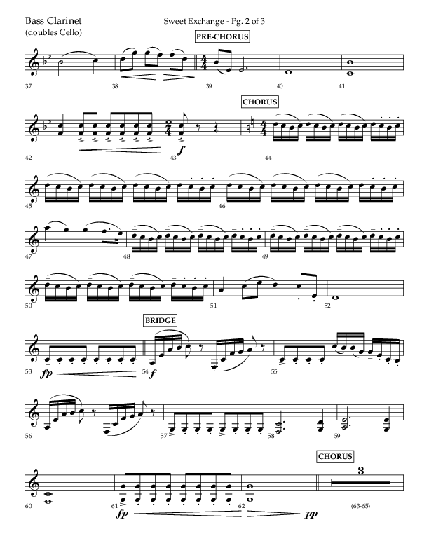 Sweet Exchange (Psalm 51) (Choral Anthem SATB) Bass Clarinet (Lifeway Choral / Arr. John Bolin / Orch. Philip Keveren)