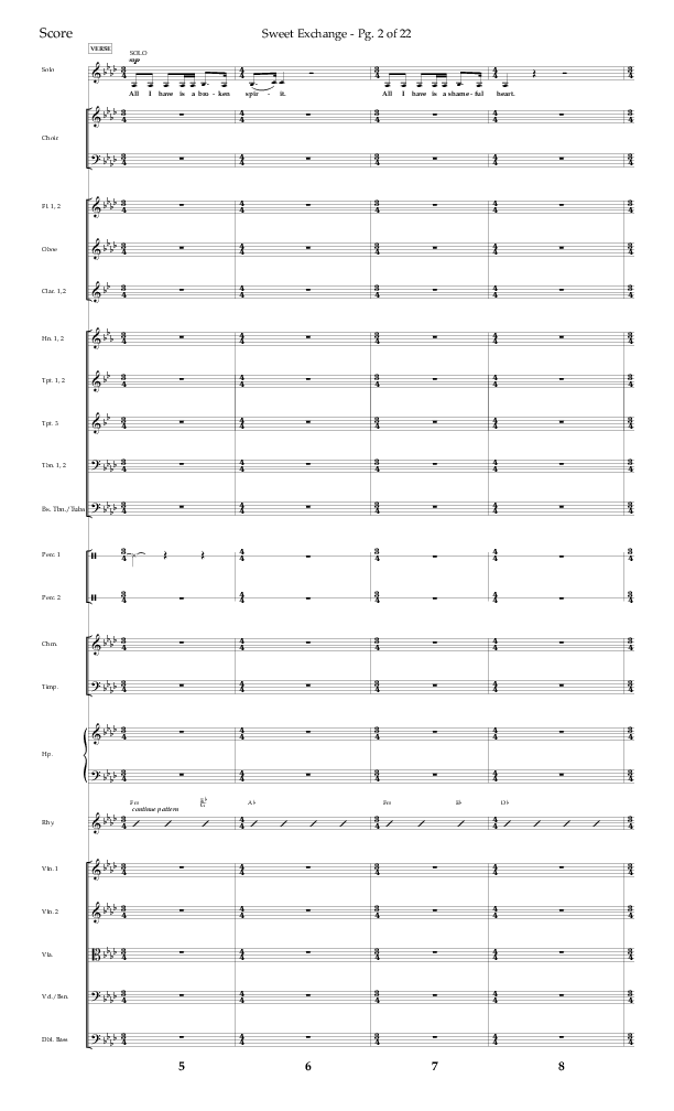 Sweet Exchange (Psalm 51) (Choral Anthem SATB) Conductor's Score (Lifeway Choral / Arr. John Bolin / Orch. Phillip Keveren)