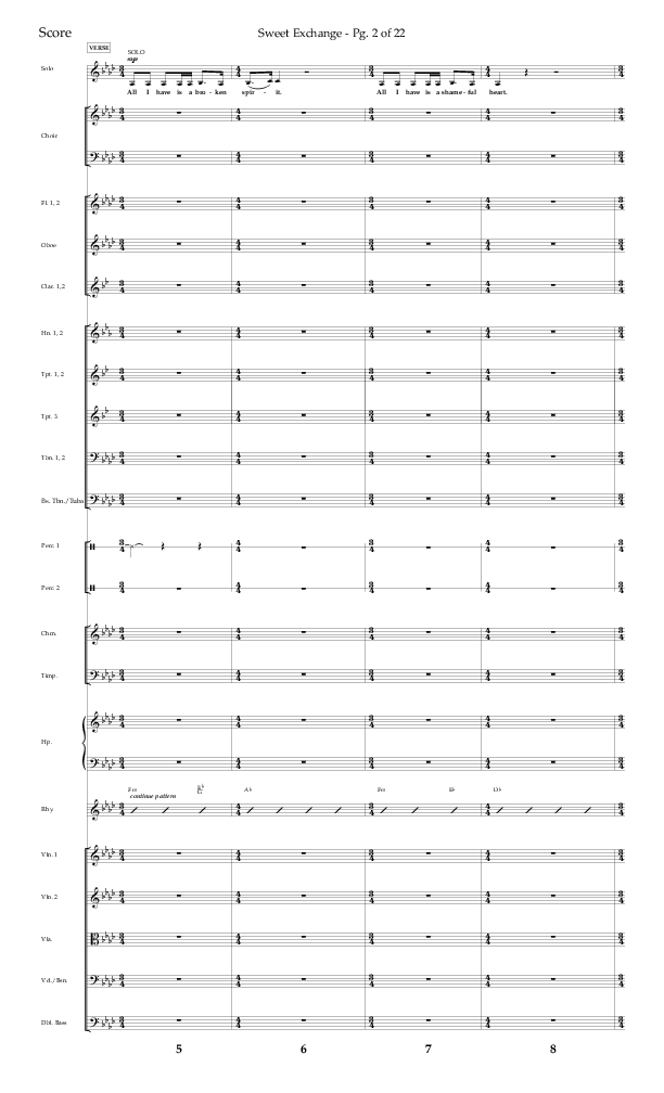 Sweet Exchange (Psalm 51) (Choral Anthem SATB) Conductor's Score (Lifeway Choral / Arr. John Bolin / Orch. Philip Keveren)