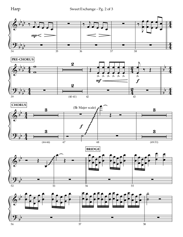 Sweet Exchange (Psalm 51) (Choral Anthem SATB) Harp (Lifeway Choral / Arr. John Bolin / Orch. Philip Keveren)