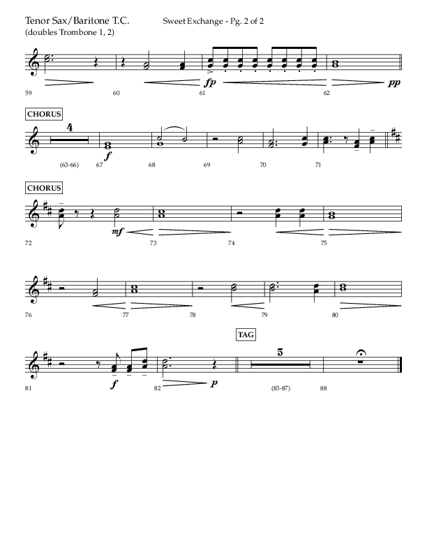 Sweet Exchange (Psalm 51) (Choral Anthem SATB) Tenor Sax/Baritone T.C. (Lifeway Choral / Arr. John Bolin / Orch. Phillip Keveren)