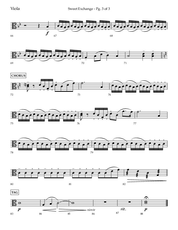 Sweet Exchange (Psalm 51) (Choral Anthem SATB) Viola (Lifeway Choral / Arr. John Bolin / Orch. Phillip Keveren)