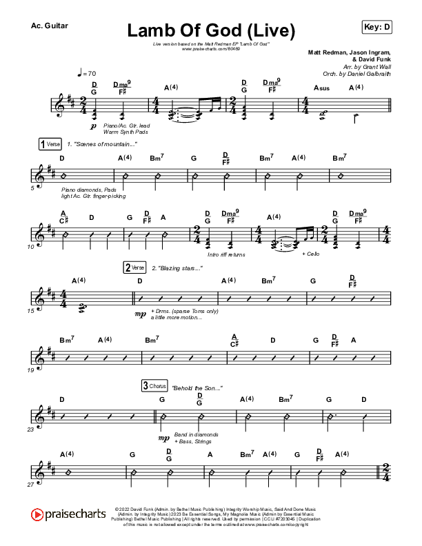 Lamb Of God (Live) Acoustic Guitar (Matt Redman / David Funk)