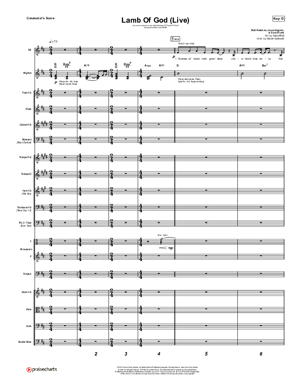 Lamb Of God (Live) Conductor's Score (Matt Redman / David Funk)
