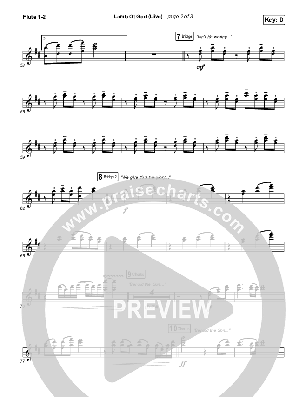 Lamb Of God (Live) Flute 1,2 (Matt Redman / David Funk)