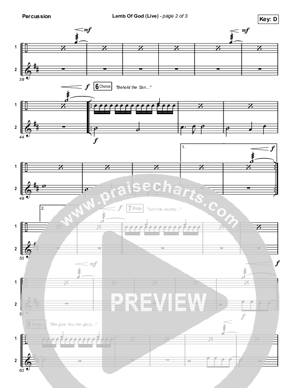 Lamb Of God (Live) Percussion (Matt Redman / David Funk)