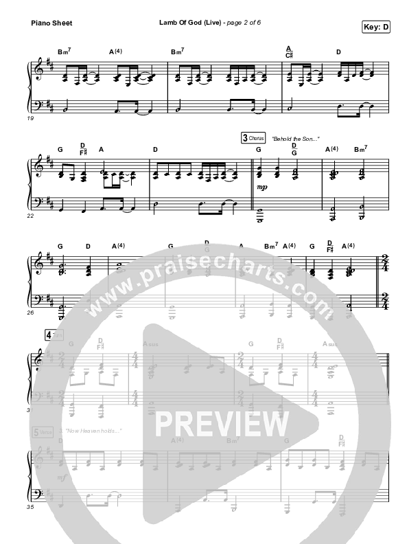 Lamb Of God (Live) Sheet Music PDF (Matt Redman / David Funk