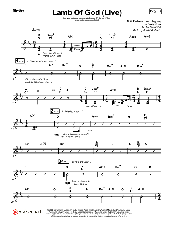 Lamb Of God (Live) Rhythm Pack (Matt Redman / David Funk)