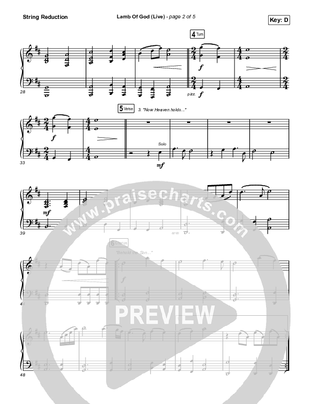 Lamb Of God (Live) String Reduction (Matt Redman / David Funk)