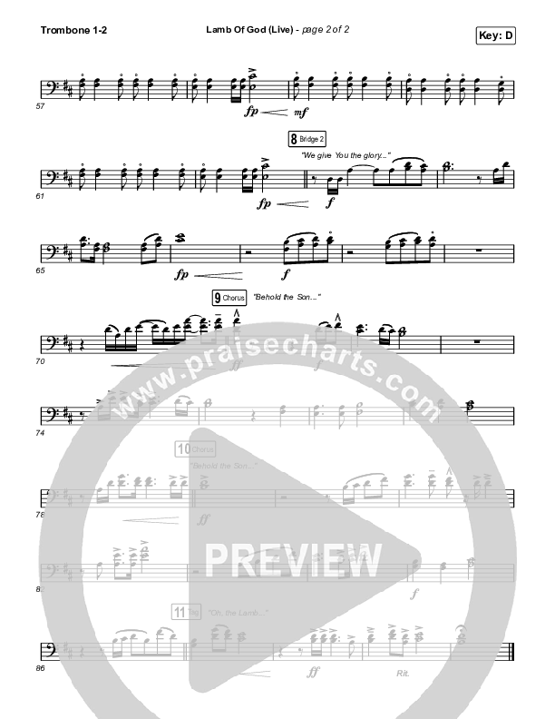 Lamb Of God (Live) Trombone 1,2 (Matt Redman / David Funk)