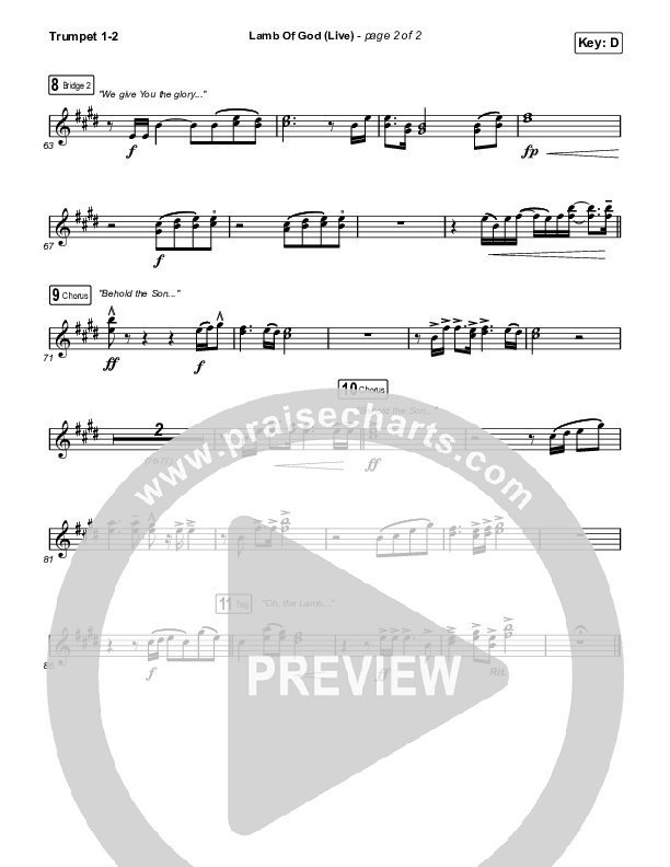 Lamb Of God (Live) Trumpet 1,2 (Matt Redman / David Funk)