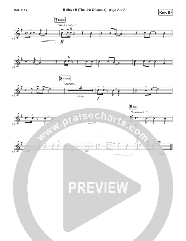 I Believe It (The Life Of Jesus) (Choral Anthem SATB) Bari Sax (Jon Reddick / Arr. Mason Brown)