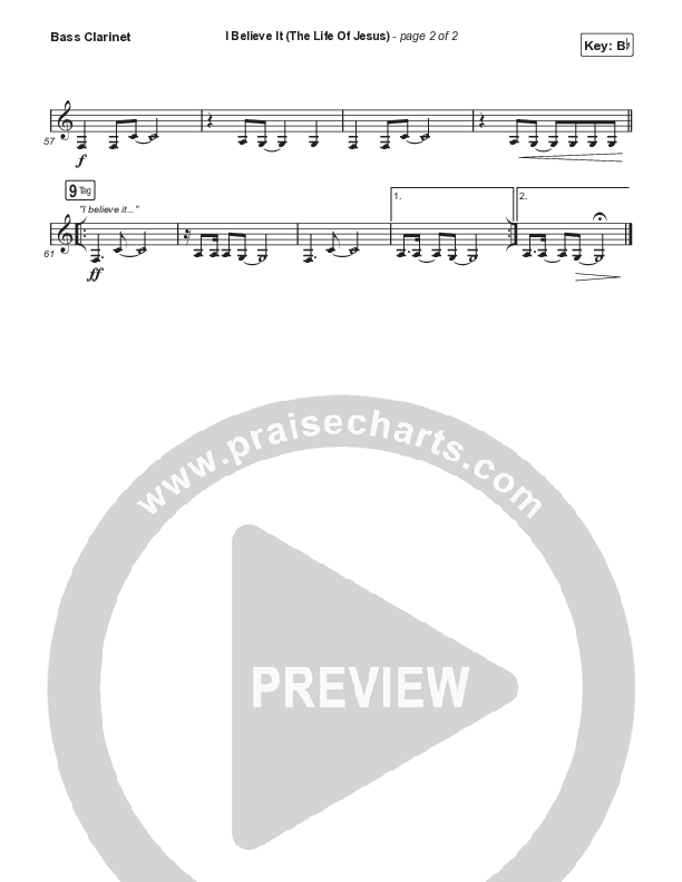 I Believe It (The Life Of Jesus) (Choral Anthem SATB) Bass Clarinet (Jon Reddick / Arr. Mason Brown)