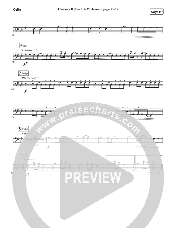 I Believe It (The Life Of Jesus) (Choral Anthem SATB) Cello (Jon Reddick / Arr. Mason Brown)