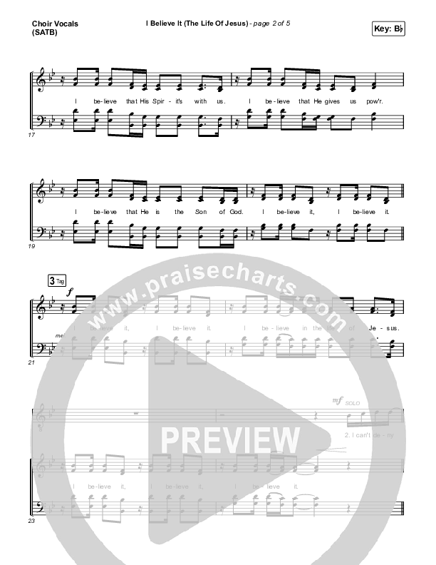I Believe It (The Life Of Jesus) (Choral Anthem SATB) Choir Sheet (SATB) (Jon Reddick / Arr. Mason Brown)