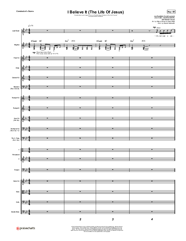 I Believe It (The Life Of Jesus) (Choral Anthem SATB) Conductor's Score (Jon Reddick / Arr. Mason Brown)