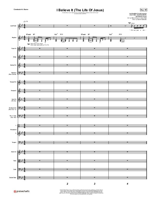 I Believe It (The Life Of Jesus) (Choral Anthem SATB) Orchestration (Jon Reddick / Arr. Mason Brown)