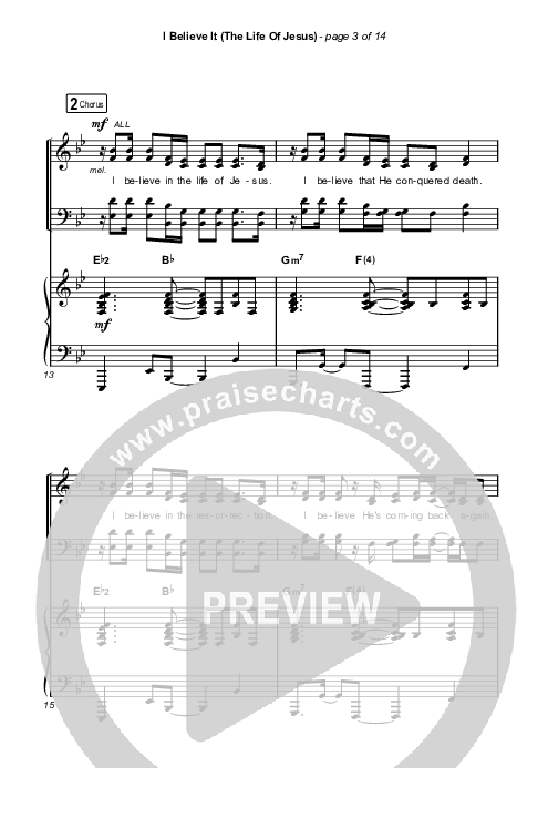 I Believe It (The Life Of Jesus) (Choral Anthem SATB) Octavo (SATB & Pno) (Jon Reddick / Arr. Mason Brown)