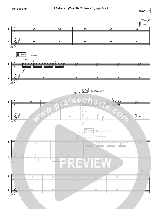 I Believe It (The Life Of Jesus) (Choral Anthem SATB) Percussion (Jon Reddick / Arr. Mason Brown)